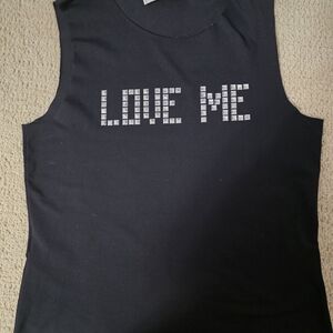 Moschino Black Tank Top with Silver Accents